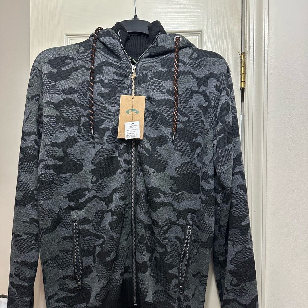 Men's Camouflage Zip-Up Fleece lined Hoodie NWT size XL
